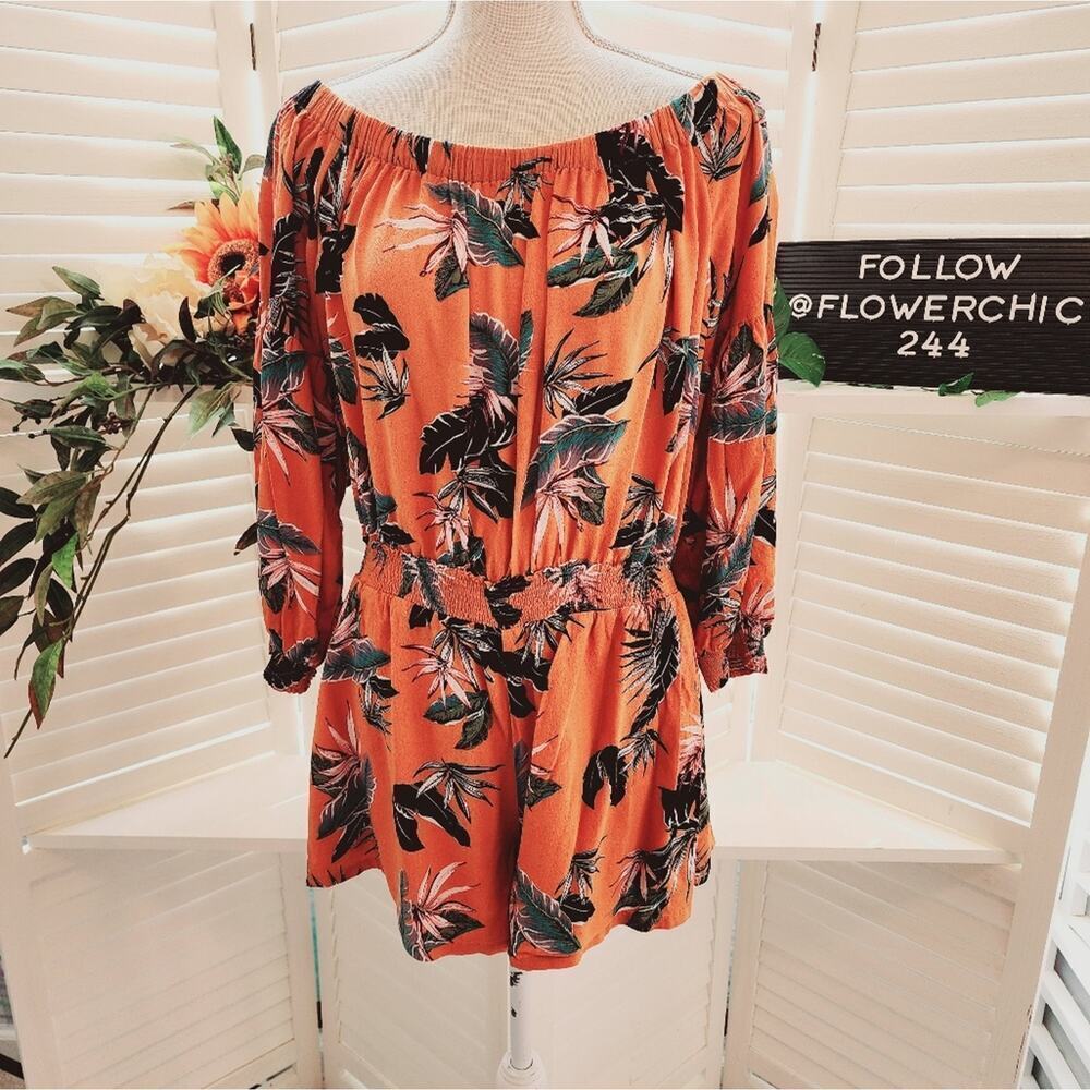 HOMMAGI MUSTARD FLORAL ROMPER WITH KEY HOLE BACK LARGE